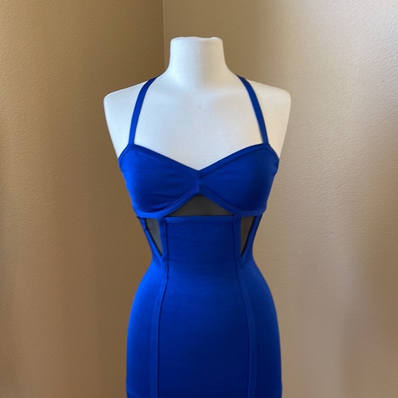 Bebe | Nautical Blue Bodycon Dress - Picture 4 of 15